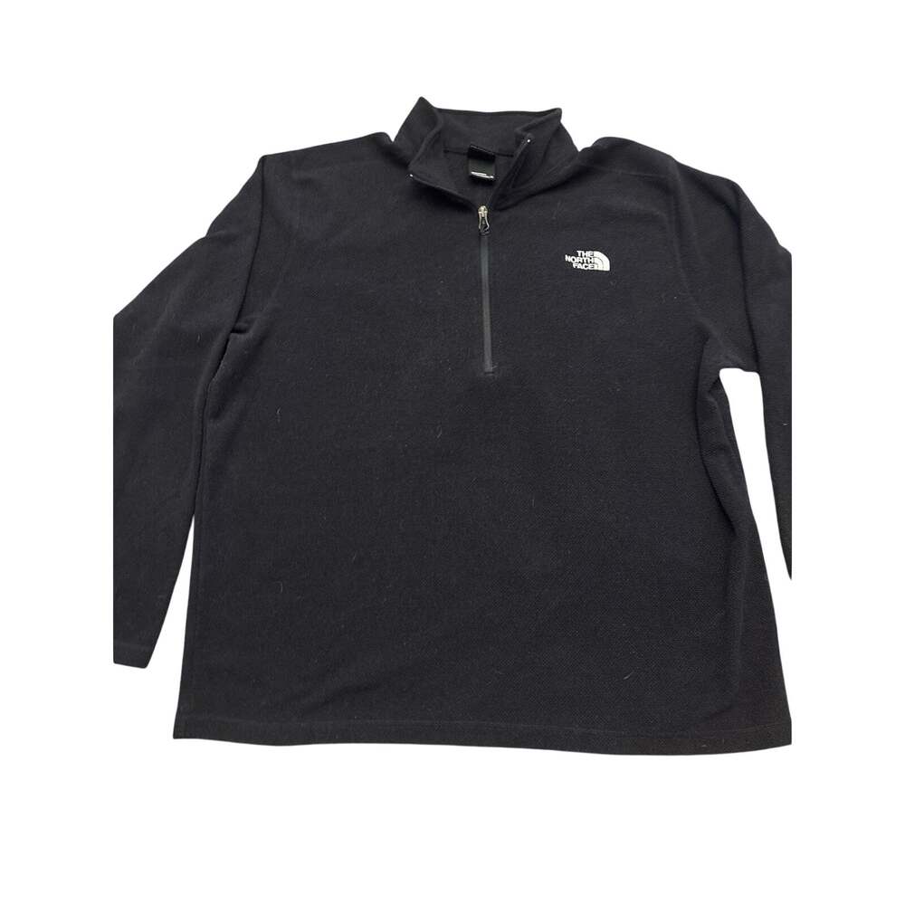 The North Face Men's Quarter Zip Fleece Pullover Size XXL Black Long Sleeve Logo